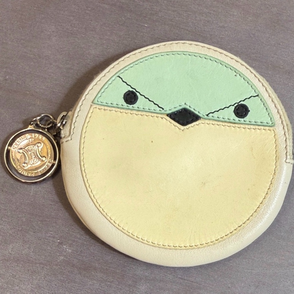 Celine bird face novelty coin pouch (authentic) EUC
